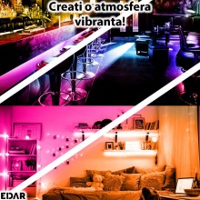 Banda Led EDAR RGB 2835, Flexibila, Auto-Adeziva, Grad Protectie IP65, 4500 K, 10 W/m, Se Poate Taia, 5 Metri, Multicolora