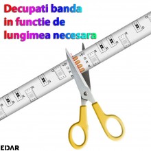 Banda Led EDAR RGB 2835, Flexibila, Auto-Adeziva, Grad Protectie IP65, 4500 K, 10 W/m, Se Poate Taia, 5 Metri, Multicolora