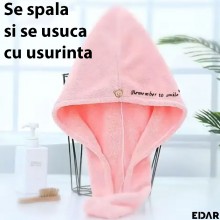 Prosop Baie EDAR Tip Turban Pentru Copii Si Adulti, Nasturi Fixare, Microfibra Moale, Uscare Par Dupa Baie, Model Remember To... Prosop Baie EDAR Tip Turban Pentru Copii Si Adulti, Nasturi Fixare, Microfibra Moale, Uscare Par Dupa Baie, Model Remember To...