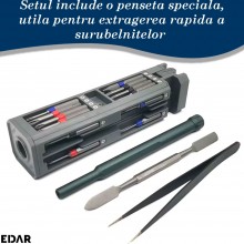 Set Surubelnita Multifunctionala Magnetica EDAR, 31 Piese, Kit Reparare Telefoane Mobile iPhone, Samsung, Huawei, Allview, So... Set Surubelnita Multifunctionala Magnetica EDAR, 31 Piese, Kit Reparare Telefoane Mobile iPhone, Samsung, Huawei, Allview, So...