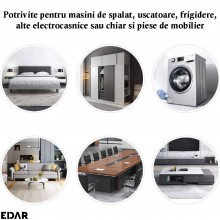 Set 4 Tampoane Anti-Vibratii si Antiderapante EDAR, Picioruse Universale pentru Masina de Spalat, Uscator, Frigider si Mobili...