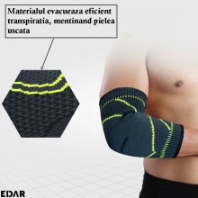 Cotiera Elastica Compresiva EDAR, Marime Universala, Suport si Protectie pentru Cot, Ideala pentru Fitness, Tenis, Dureri Art... Cotiera Elastica Compresiva EDAR, Marime Universala, Suport si Protectie pentru Cot, Ideala pentru Fitness, Tenis, Dureri Art...