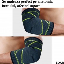 Cotiera Elastica Compresiva EDAR, Marime Universala, Suport si Protectie pentru Cot, Ideala pentru Fitness, Tenis, Dureri Art... Cotiera Elastica Compresiva EDAR, Marime Universala, Suport si Protectie pentru Cot, Ideala pentru Fitness, Tenis, Dureri Art...