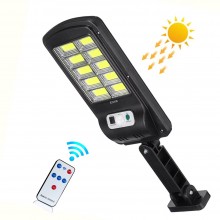 Lampa Solara de Exterior EDAR cu Senzor de Miscare si Control Telecomanda, 10 LED-uri COB, Montare pe Perete, Rezistenta la A...