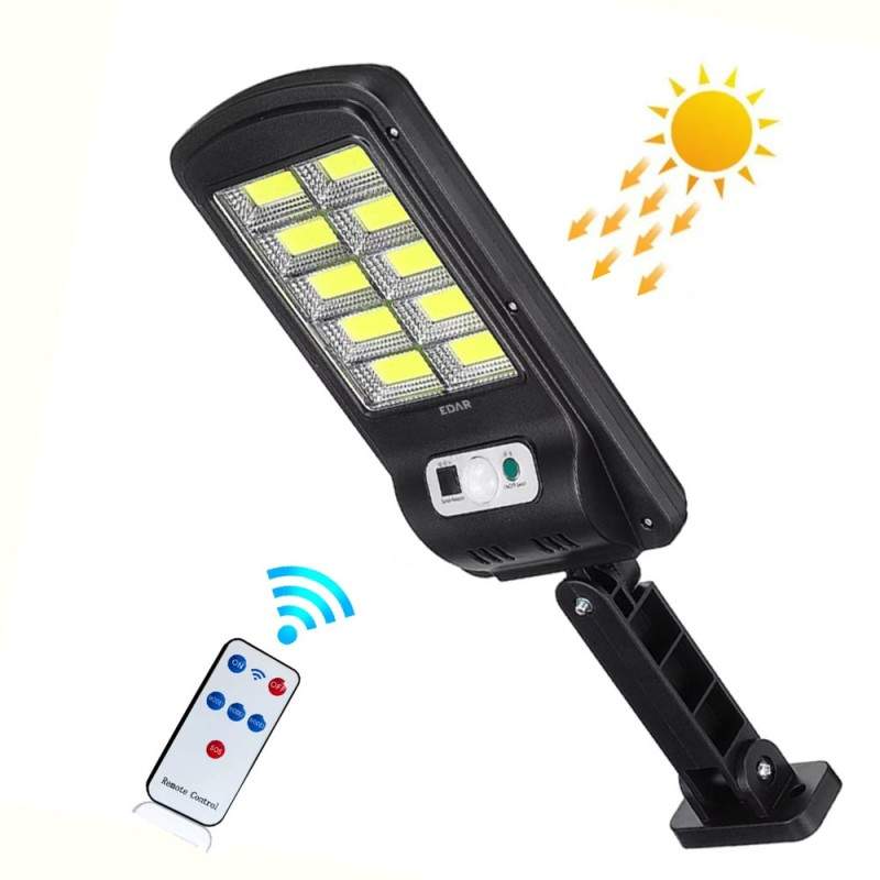 Lampa Solara de Exterior EDAR cu Senzor de Miscare si Control Telecomanda, 10 LED-uri COB, Montare pe Perete, Rezistenta la A... Lampa Solara de Exterior EDAR cu Senzor de Miscare si Control Telecomanda, 10 LED-uri COB, Montare pe Perete, Rezistenta la A...