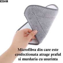 Rezerva EDAR Compatibila Mop Triunghiular Din Microfibra, Laveta Absorbanta Si Reutilizabila, Compatibila Cu Mop Rotativ 360 ...