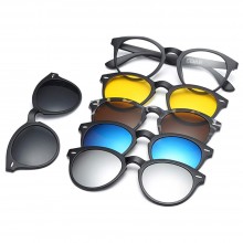 Set Ochelari de Condus EDAR 5 in 1 cu Clip-On Magnetic, pentru Zi si Noapte, Lentile Polarizate, Protectie UV400, Husa Inclusa