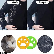 Colector de Par si Scame pentru Haine EDAR, Set 2 Bucati, Reutilizabil, Pentru Masina De Spalat, Portocaliu/Verde