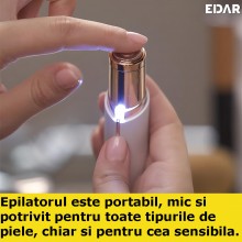 Set 4x Epilator Facial Hipoalergenic Portabil EDAR, Functionare Cu Baterii, Indicator LED, Nu Irita Pielea, Culoare Alb