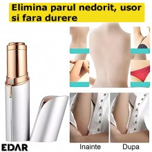 Set 4x Epilator Facial Hipoalergenic Portabil EDAR, Functionare Cu Baterii, Indicator LED, Nu Irita Pielea, Culoare Alb