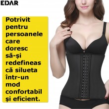 Corset EDAR, Pentru Conturarea Siluetei, Marimea XL, Culoare Neagra Corset EDAR, Pentru Conturarea Siluetei, Marimea XL, Culoare Neagra