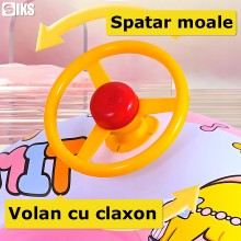 Colac Inot Pentru Copii Si Bebelusi SIKS, Gonflabil, Cu Volan, Potrivit Pentru Varsta 3+ Ani, Roz