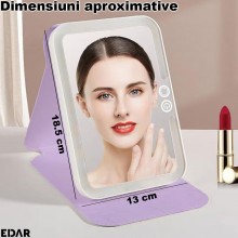 Oglinda Cosmetica EDAR pentru Machiaj cu Iluminare LED, 3 Moduri de Lumina (Rece/Calda/Naturala), Control Touch, Pliabila si ... Oglinda Cosmetica EDAR pentru Machiaj cu Iluminare LED, 3 Moduri de Lumina (Rece/Calda/Naturala), Control Touch, Pliabila si ...