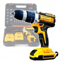 Bormasina cu Acumulator si Percutie EDAR 36V, Trusa Completa cu 2 Baterii, Autofiletanta cu 26 de Accesorii si Prelungitor Fl...