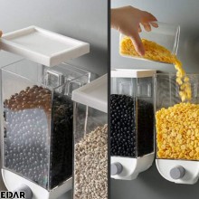 Dozator Cereale 1L/Kg EDAR, Rezistent, Recipient Depozitare Cereale, Dispenser Modern Pentru Bucatarie, Usor de Folosit, Alb