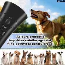 Aparat cu Ultrasunete Anti Caini Agresivi EDAR, Portabil, cu Functie de Dresaj si Lanterna LED, Raza 10m Aparat cu Ultrasunete Anti Caini Agresivi EDAR, Portabil, cu Functie de Dresaj si Lanterna LED, Raza 10m