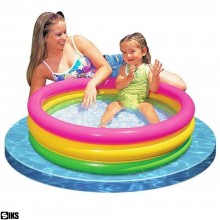 Piscina Gonflabila Rotunda Pentru Copii De Exterior / Interior SIKS, Cu Baza Podea Moale Gonflabila, Dimensiuni 110 x 30 cm, ...