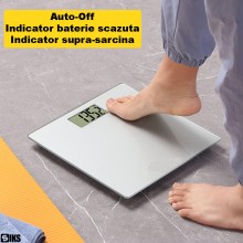 Cantar Electronic Corporal Digital SIKS De Baie, Afisaj Electronic, Capacitate Maxima Persoane 150 Kg, Pornire / Oprire Autom... Cantar Electronic Corporal Digital SIKS De Baie, Afisaj Electronic, Capacitate Maxima Persoane 150 Kg, Pornire / Oprire Autom...