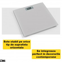 Cantar Electronic Corporal Digital SIKS De Baie, Afisaj Electronic, Capacitate Maxima Persoane 150 Kg, Pornire / Oprire Autom... Cantar Electronic Corporal Digital SIKS De Baie, Afisaj Electronic, Capacitate Maxima Persoane 150 Kg, Pornire / Oprire Autom...