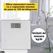 Cantar Electronic Corporal Digital SIKS De Baie, Afisaj Electronic, Capacitate Maxima Persoane 150 Kg, Pornire / Oprire Autom... Cantar Electronic Corporal Digital SIKS De Baie, Afisaj Electronic, Capacitate Maxima Persoane 150 Kg, Pornire / Oprire Autom...