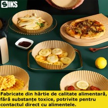 Hartie De Copt Fripteuza Cu Aer Cald, Tavi AirFryer De Unica Folosinta, Material Alimentar Sigur si Non Toxic, Din Hartie, Re... Hartie De Copt Fripteuza Cu Aer Cald, Tavi AirFryer De Unica Folosinta, Material Alimentar Sigur si Non Toxic, Din Hartie, Re...
