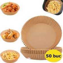 Hartie De Copt Fripteuza Cu Aer Cald, Tavi AirFryer De Unica Folosinta, Material Alimentar Sigur si Non Toxic, Din Hartie, Re...