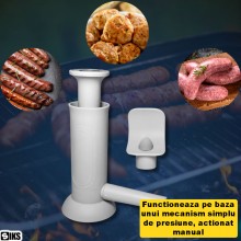 Aparat Manual SIKS De Umplut Carnati Si Preparat Chiftelute Portabil, Usor De Utilizat, Masina Verticala Cu Functionare Prin ...