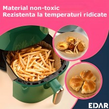 Hartie EDAR De Copt Pentru Fripteuza Cu Aer Cald, Tavi AirFryer De Unica Folosinta, Material Non Toxic, Din Hartie, Rezistent... Hartie EDAR De Copt Pentru Fripteuza Cu Aer Cald, Tavi AirFryer De Unica Folosinta, Material Non Toxic, Din Hartie, Rezistent...