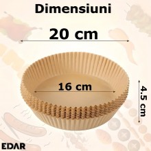 Hartie EDAR De Copt Pentru Fripteuza Cu Aer Cald, Tavi AirFryer De Unica Folosinta, Material Non Toxic, Din Hartie, Rezistent... Hartie EDAR De Copt Pentru Fripteuza Cu Aer Cald, Tavi AirFryer De Unica Folosinta, Material Non Toxic, Din Hartie, Rezistent...