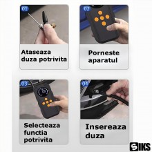 Redresor Auto Portabil SIKS Si Compresor Aer 2-in-1, Pentru Motor Benzina Sau Diesel, Curent Maxim 2500A, Lanterna, 3 Moduri ... Redresor Auto Portabil SIKS Si Compresor Aer 2-in-1, Pentru Motor Benzina Sau Diesel, Curent Maxim 2500A, Lanterna, 3 Moduri ...