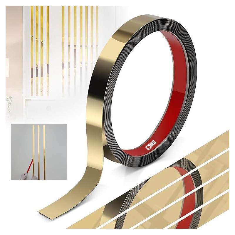 Banda Decorativa Autoadeziva Cu Efect de Oglinda SIKS Din Otel Inoxidabil Nichelat, Tip Rola Autocolant Pentru Design Perete,... Banda Decorativa Autoadeziva Cu Efect de Oglinda SIKS Din Otel Inoxidabil Nichelat, Tip Rola Autocolant Pentru Design Perete,...