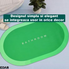 Covoras De Baie EDAR, Cu Mesaj Bathroom, Absorbant, Antiderapant, Material Moale, Curatoare Usoara, 90 x 60, Verde Aprins Covoras De Baie EDAR, Cu Mesaj Bathroom, Absorbant, Antiderapant, Material Moale, Curatoare Usoara, 90 x 60, Verde Aprins