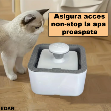 Dispenser Automat De Apa Pentru Pisici Si Caini EDAR, Tip Fantana, Filtrare Si Purificare, Ultra-Silentios, 3 Trepte, Cu Adap...