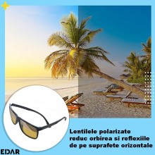Ochelari Polarizati de Condus Ziua EDAR, Model M30, Lentile Galbene Cu Efect de Oglinda + Toc Inclus Ochelari Polarizati de Condus Ziua EDAR, Model M30, Lentile Galbene Cu Efect de Oglinda + Toc Inclus