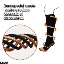 Sosete Compresive EDAR Fara Fermoar, Marimea L/XL, Pentru Circulatie, Barbati Sau Femei, Negre