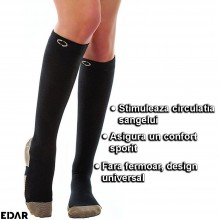 Sosete Compresive EDAR Fara Fermoar, Marimea L/XL, Pentru Circulatie, Barbati Sau Femei, Negre