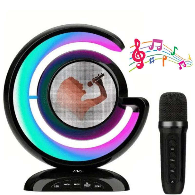 Set Karaoke 2 in 1 EDAR, Statie Smart cu Microfon Wireless si Boxa Portabila cu Lumina RGB, Conectare Telefon, Slot Card, pen... Set Karaoke 2 in 1 EDAR, Statie Smart cu Microfon Wireless si Boxa Portabila cu Lumina RGB, Conectare Telefon, Slot Card, pen...