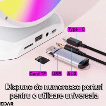 Set Karaoke 2 in 1 EDAR, Statie Smart cu Microfon Wireless si Boxa Portabila cu Lumina RGB, Conectare Telefon, Slot Card, pen... Set Karaoke 2 in 1 EDAR, Statie Smart cu Microfon Wireless si Boxa Portabila cu Lumina RGB, Conectare Telefon, Slot Card, pen...