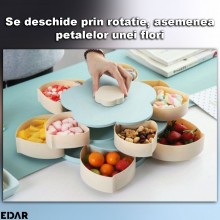 Cutie Bomboane EDAR Cu Suport Pentru Telefon, Model Floare, Rotativa, 10 Compartimente Pentru Servire, Design Elegant, Diamet... Cutie Bomboane EDAR Cu Suport Pentru Telefon, Model Floare, Rotativa, 10 Compartimente Pentru Servire, Design Elegant, Diamet...