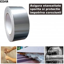 Banda Aluminiu Autoadeziva EDAR, Pentru Izolatii si Reparatii, Rezistenta la Umiditate si Temperatura, Uz General, Dimensiuni... Banda Aluminiu Autoadeziva EDAR, Pentru Izolatii si Reparatii, Rezistenta la Umiditate si Temperatura, Uz General, Dimensiuni...