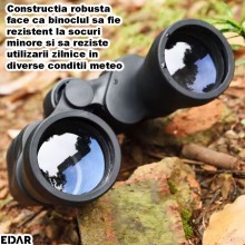 Binoclu EDAR 20x50 Zoom Puternic, Compact, Ergonomic, Ideal pentru Calatorii, Drumetii, Vanatoare & Birdwatching, Negru