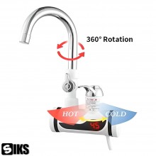 Robinet electric SIKS® cu furtun si para de dus pentru incalzit apa, afisaj LCD al temperaturii, montare pe perete Robinet electric SIKS® cu furtun si para de dus pentru incalzit apa, afisaj LCD al temperaturii, montare pe perete