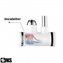 Robinet electric SIKS® cu furtun si para de dus pentru incalzit apa, afisaj LCD al temperaturii, montare pe perete Robinet electric SIKS® cu furtun si para de dus pentru incalzit apa, afisaj LCD al temperaturii, montare pe perete