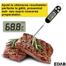 Termometru Alimentar EDAR Pentru Bucatarie, -50 - + 300 ° C, Metalic, Cu Tija, Digital, Pentru Mancare, Lichide, Alimente, Pe... Termometru Alimentar EDAR Pentru Bucatarie, -50 - + 300 ° C, Metalic, Cu Tija, Digital, Pentru Mancare, Lichide, Alimente, Pe...