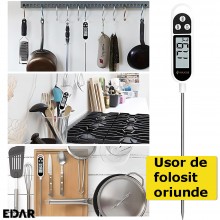 Termometru Alimentar EDAR Pentru Bucatarie, -50 - + 300 ° C, Metalic, Cu Tija, Digital, Pentru Mancare, Lichide, Alimente, Pe... Termometru Alimentar EDAR Pentru Bucatarie, -50 - + 300 ° C, Metalic, Cu Tija, Digital, Pentru Mancare, Lichide, Alimente, Pe...