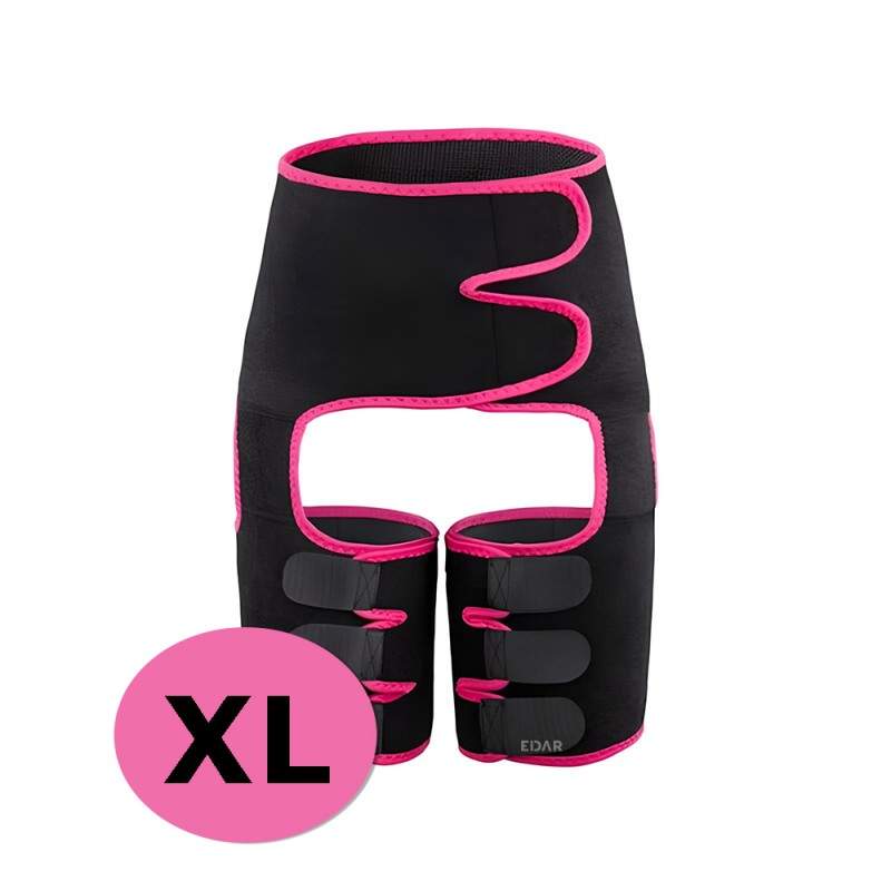 Banda ajustabila EDAR 3 in 1 pentru modelarea taliei, neopren, XL, Negru/Roz Banda ajustabila EDAR 3 in 1 pentru modelarea taliei, neopren, XL, Negru/Roz