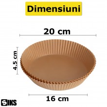 Hartie De Copt Fripteuza Cu Aer Cald, Tavi AirFryer De Unica Folosinta, Material Alimentar Sigur si Non Toxic, Din Hartie, Re...