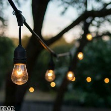 Instalatie LED EDAR Tip Ghirlanda Interior/Exterior/Gradina/Terasa, Becuri Tip Bulb, Lumina Calda, Interconectabila, 2W, Temp...