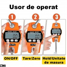 Cantar Electronic De Mana Cu Carlig SIKS, Cantar Digital Cu Carcasa Din Aluminiu, Portabil, Display Iluminat, Capacitate Pana... Cantar Electronic De Mana Cu Carlig SIKS, Cantar Digital Cu Carcasa Din Aluminiu, Portabil, Display Iluminat, Capacitate Pana...