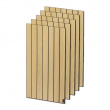 Set Tapet 3D Autoadeziv SIKS, 5 Bucati, 60x30 cm/buc, Model Riflaj In Relief, Aspect Lemn, Design Modern, Rezistent La Apa, U...